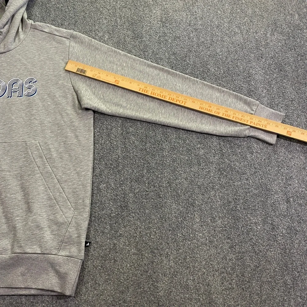 Adidas 3D Retro 70s Striped Logo Hoodie Mens LT Large Tall Gray Disco Groovy NWT